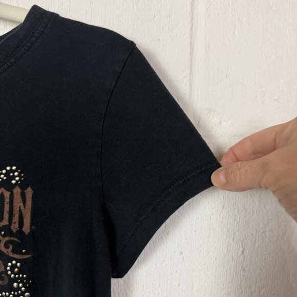 VTG Harley Davidson Womens T-Shirt Fort Hood Y2K Retro Biker Baddie Edgy Moto L - Picture 3 of 11